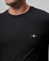 Gant tshirt Pique גאנט חולצת שרוול ארוך פיקה בצבע שחור
